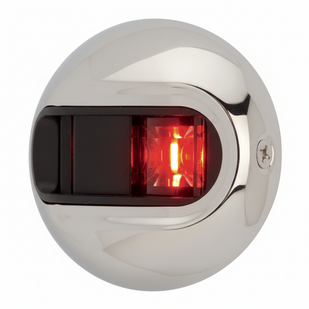 Attwood LightArmor LED Backbordlicht vertikal rund Edelstahl | 2NM | EN/ISO/USCG/COLREGS | bis 20m