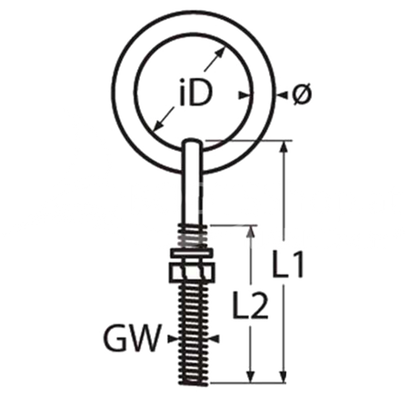 Ringbolzen mit Mutter Edelstahl A4 – M8 bis M12, inkl. Beilagscheiben