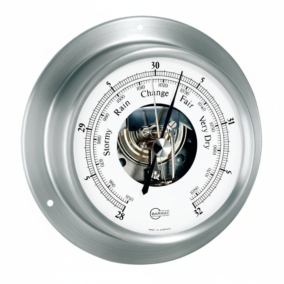 BARIGO Sky Schiffsuhren - Edelstahl Barometer & Quarzuhr Made in Germany Barometer