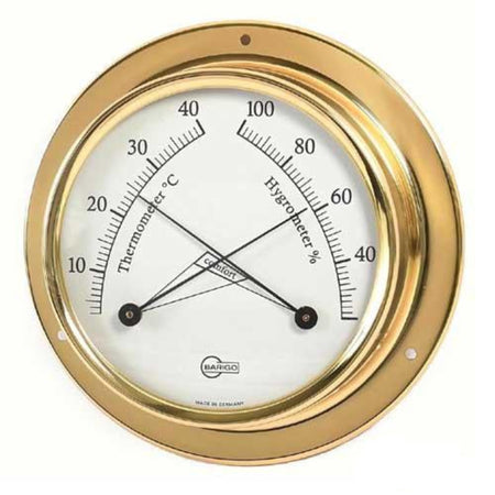 BARIGO Thermometer/Hygrometer Serie Tempo BR9710 - Messing hochglanzpoliert 70mm