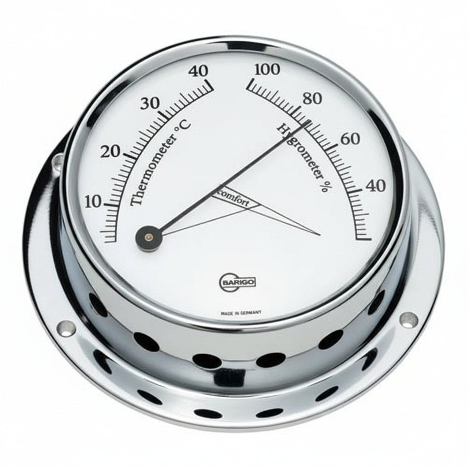 Barigo Thermometer/Hygrometer BR9710CR Serie Tempo - Chrom hochglanzpoliert 70mm