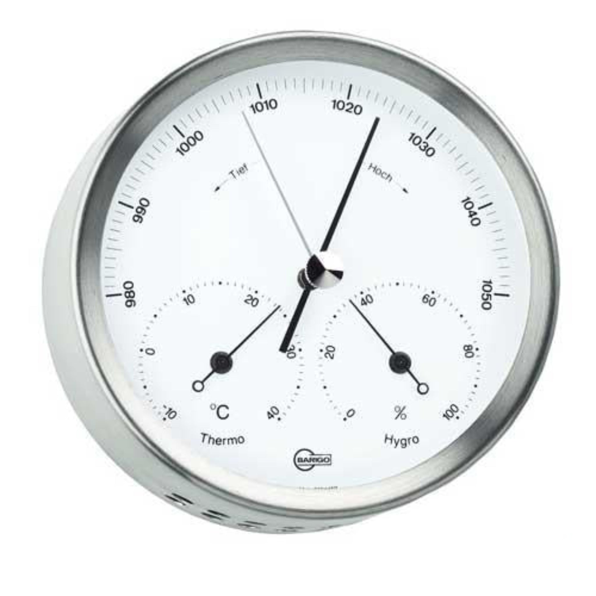 BARIGO Wetterstation Steel BR317M - Edelstahl 100mm mit Marine-Montagesystem