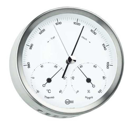 BARIGO Wetterstation Steel BR317M - Edelstahl 100mm mit Marine-Montagesystem