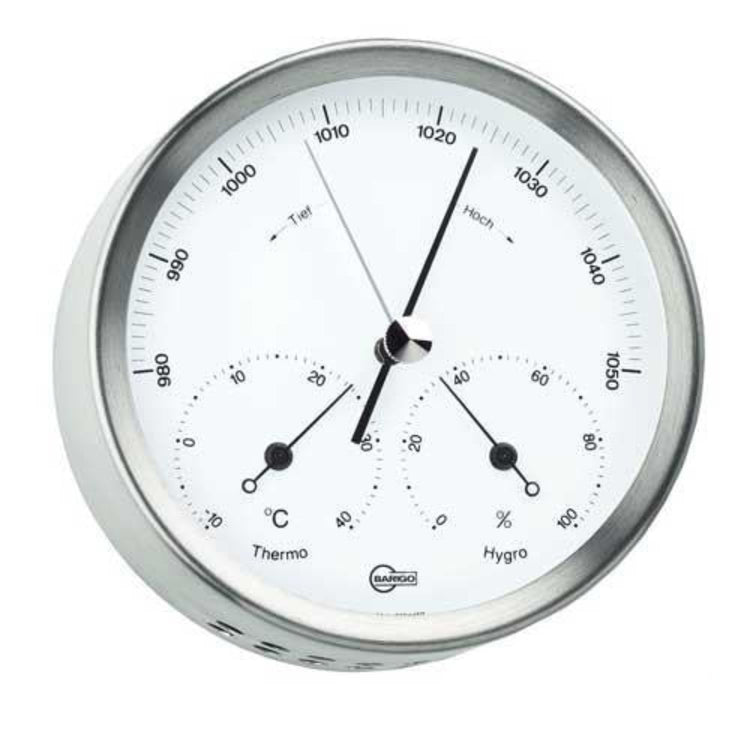 BARIGO Wetterstation Steel BR317M - Edelstahl 100mm mit Marine-Montagesystem