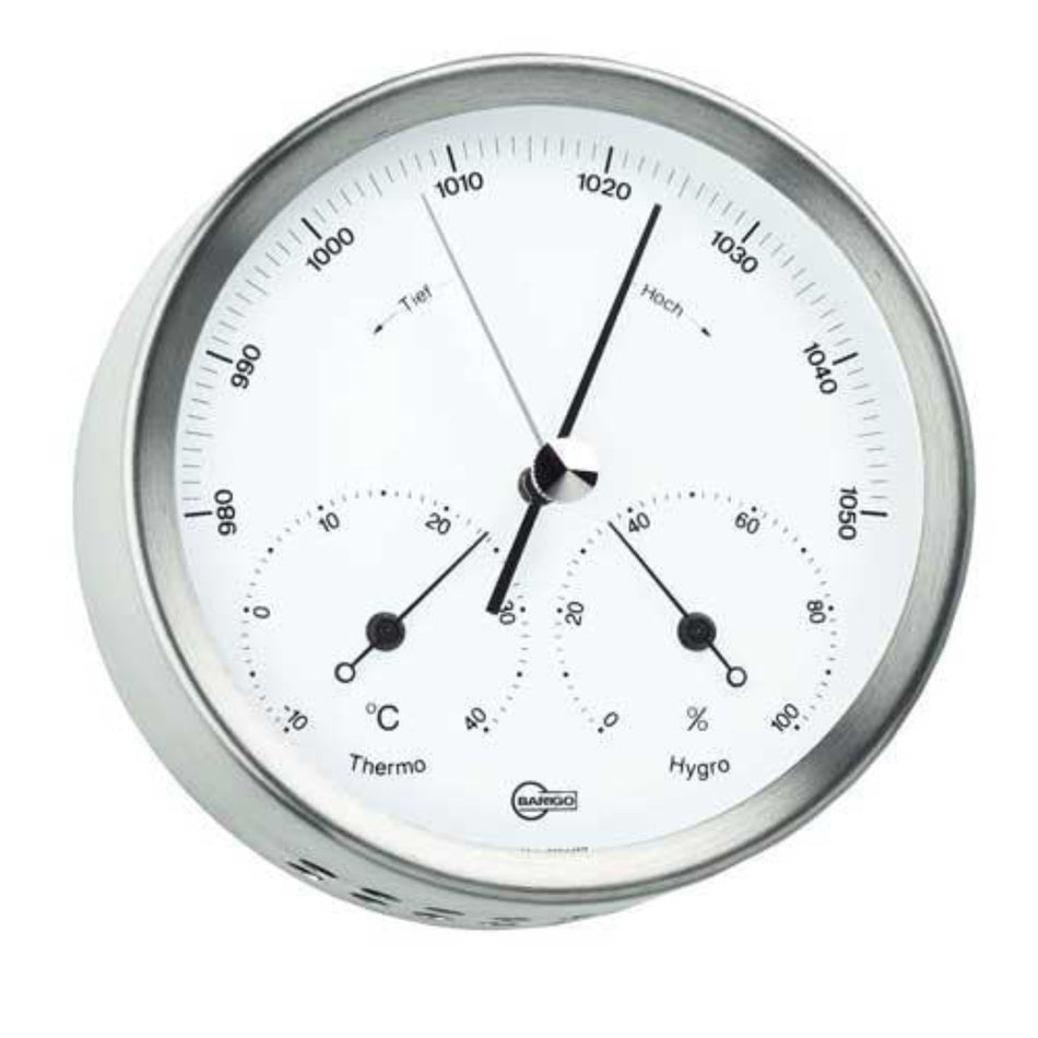BARIGO Wetterstation Steel BR317M - Edelstahl 100mm mit Marine-Montagesystem