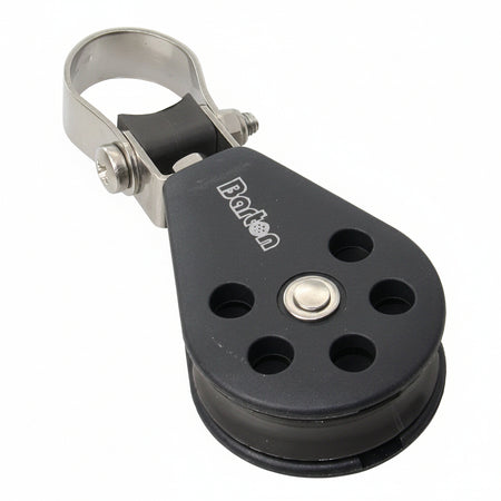 BARTON Einzelblock BTN03190 drehbar mit Gleitlager, 45x13mm Rolle, 800kg Bruchlast für Relingsstützen 25mm
