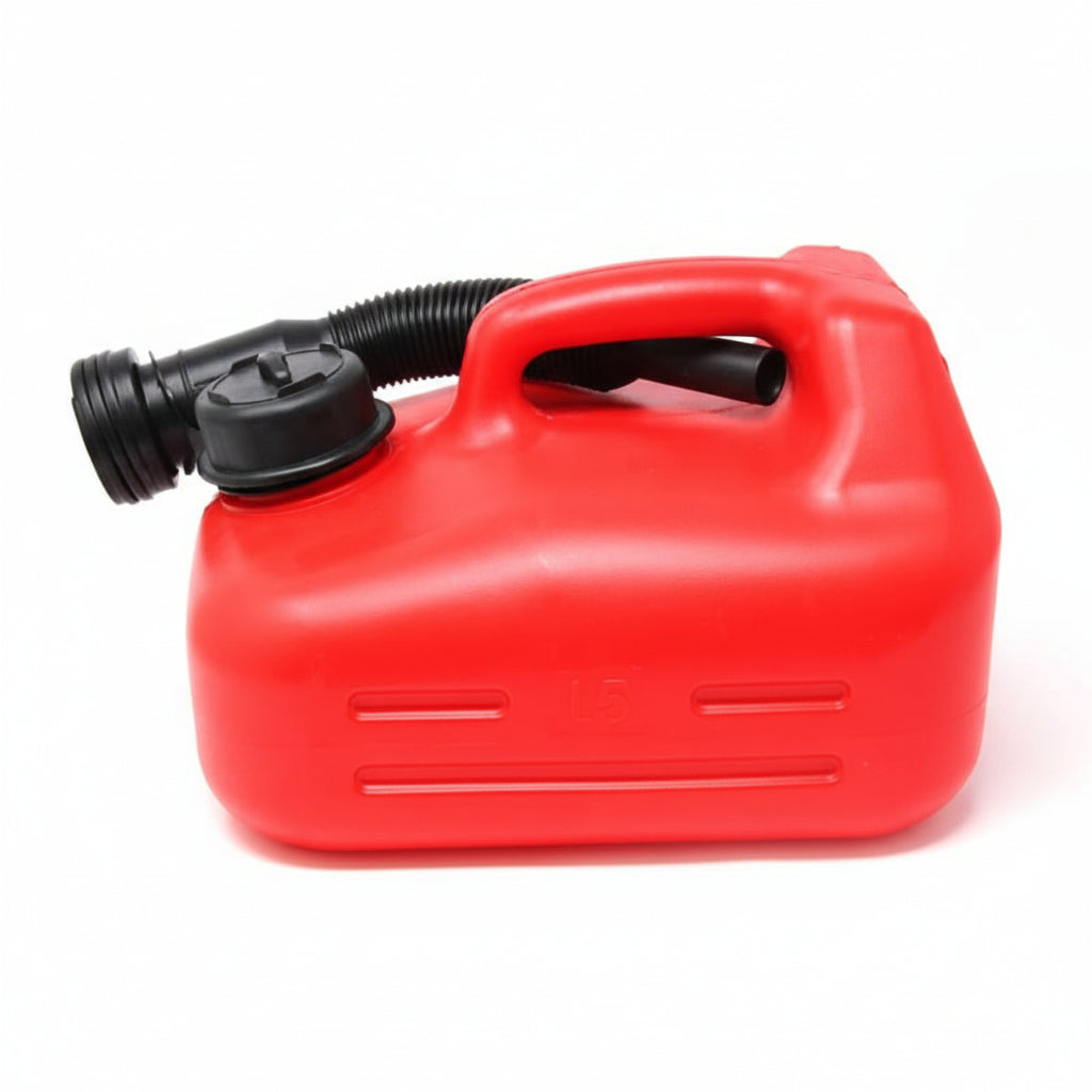Treibstoffkanister R.I.N.A. geprüft - 5 und 10 Liter orange mit Verlängerungsschlauch 5 Liter