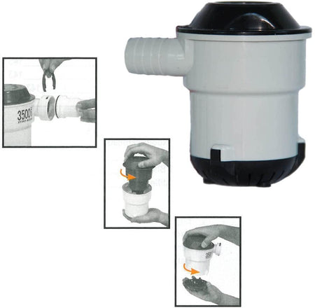 Bilgenpumpe Profi Qualität - ABS Kunststoff 3/4 Zoll Schlauchanschluss