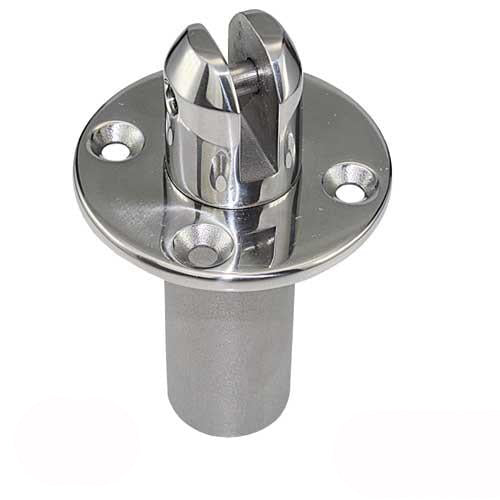 Biminibefestigung Edelstahl - Schwere Decksbefestigung mit herausnehmbarer Gabel