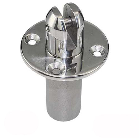 Biminibefestigung Edelstahl - Schwere Decksbefestigung mit herausnehmbarer Gabel