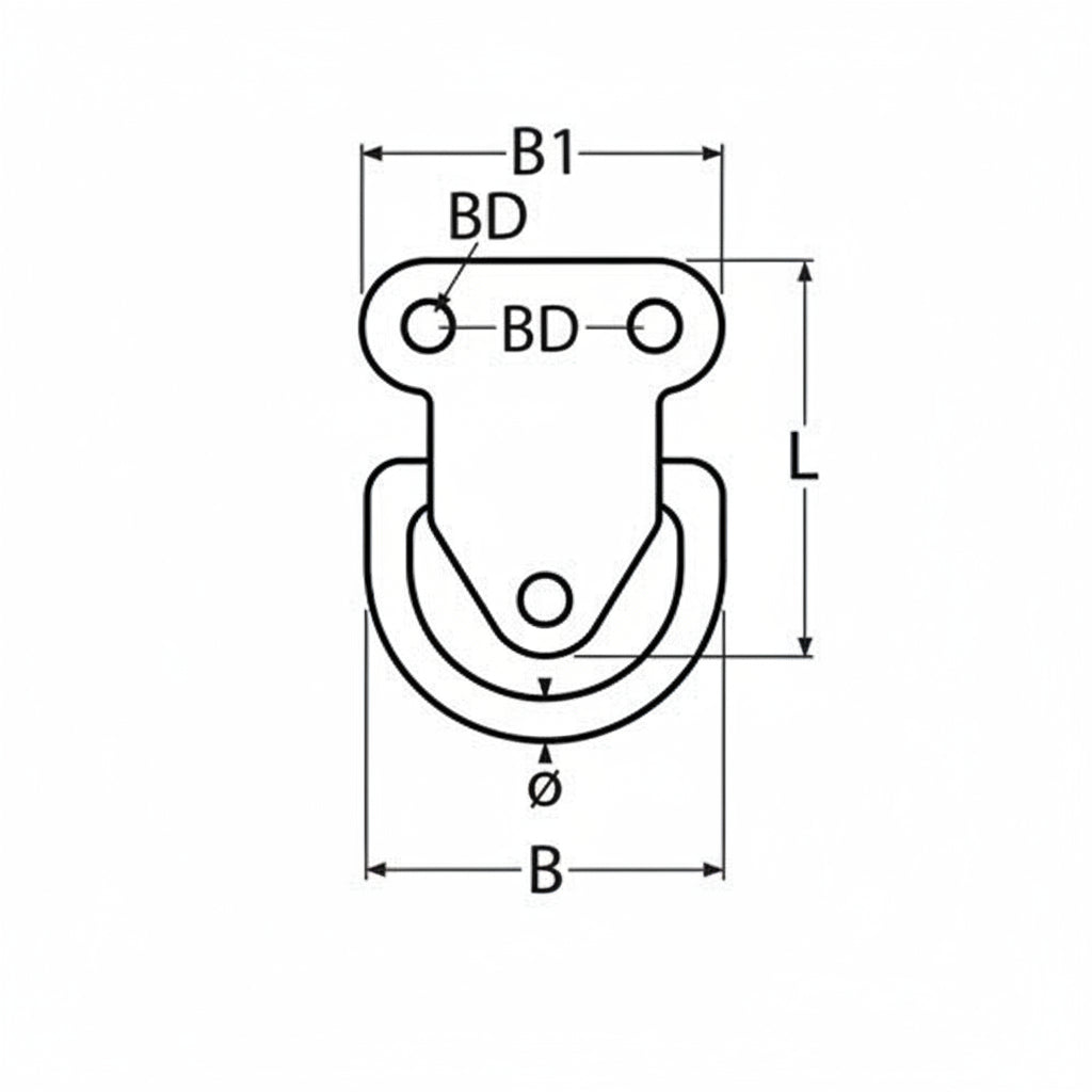 Klappauge Edelstahl A2 8579208 - AISI 304 - 50x58mm