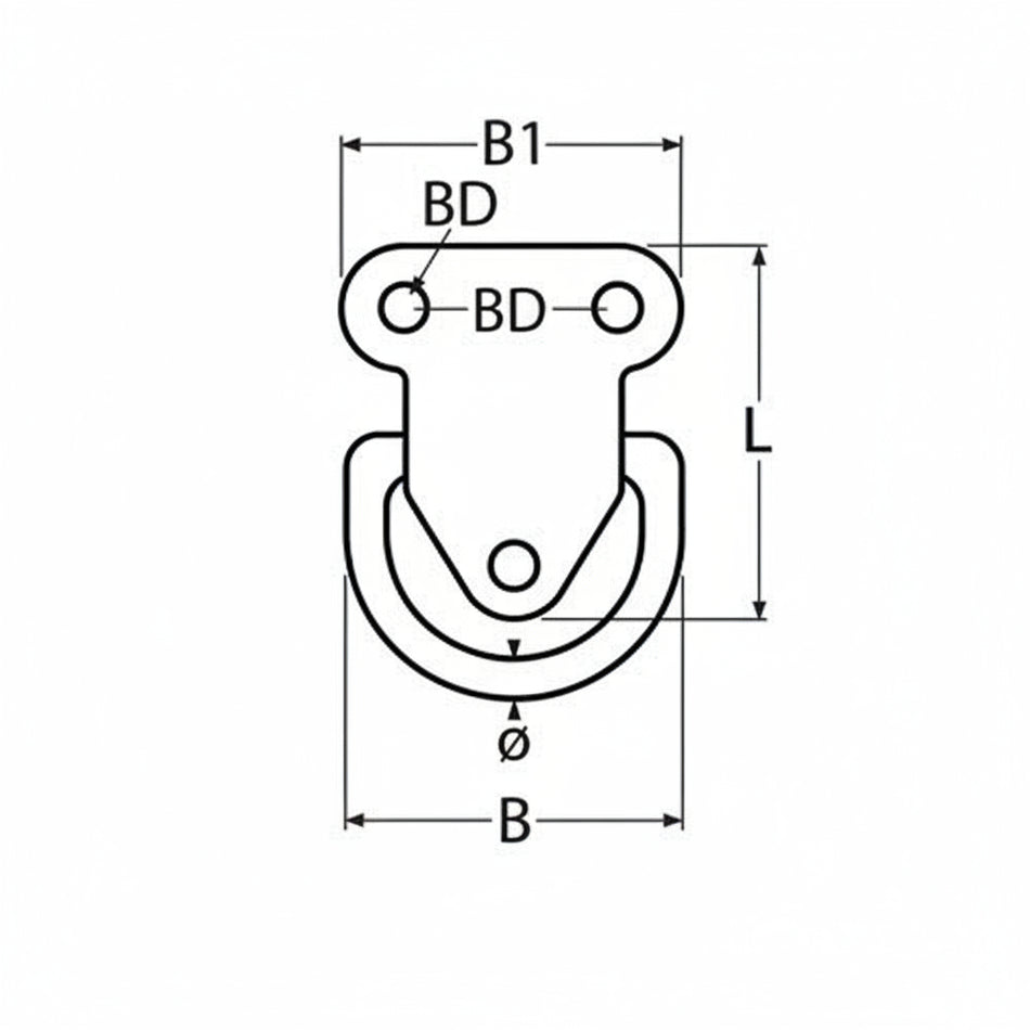 Klappauge Edelstahl A2 8579208 - AISI 304 - 50x58mm