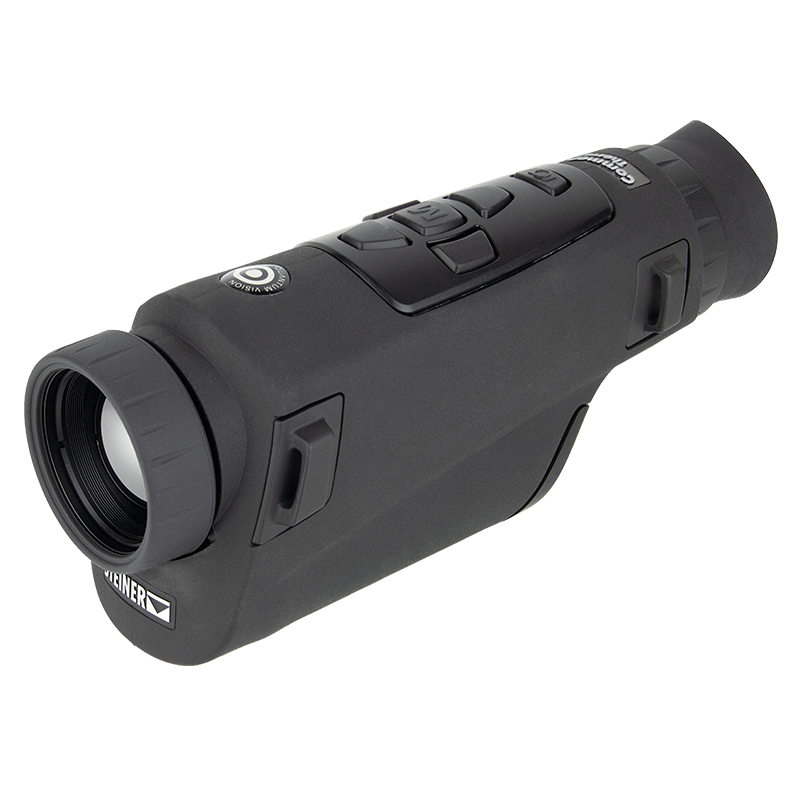 Steiner Commander Thermal – Seitenansicht mit STEINER-Logo und ergonomischem Handgurt, USB-Anschluss sichtbar