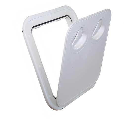 Decksluke wasserdicht 380x380mm ABS weiß mit 2 Griffen