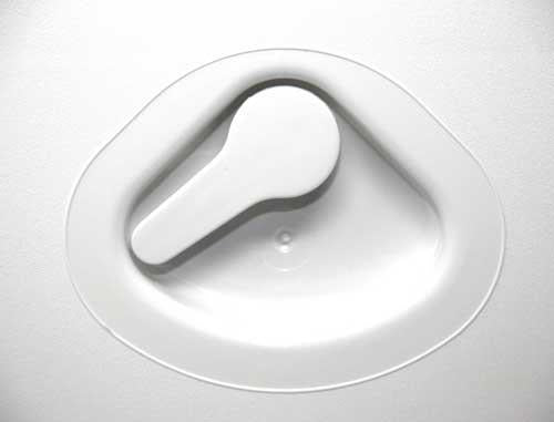 Decksluke wasserdicht 380x380mm ABS weiß mit 2 Griffen