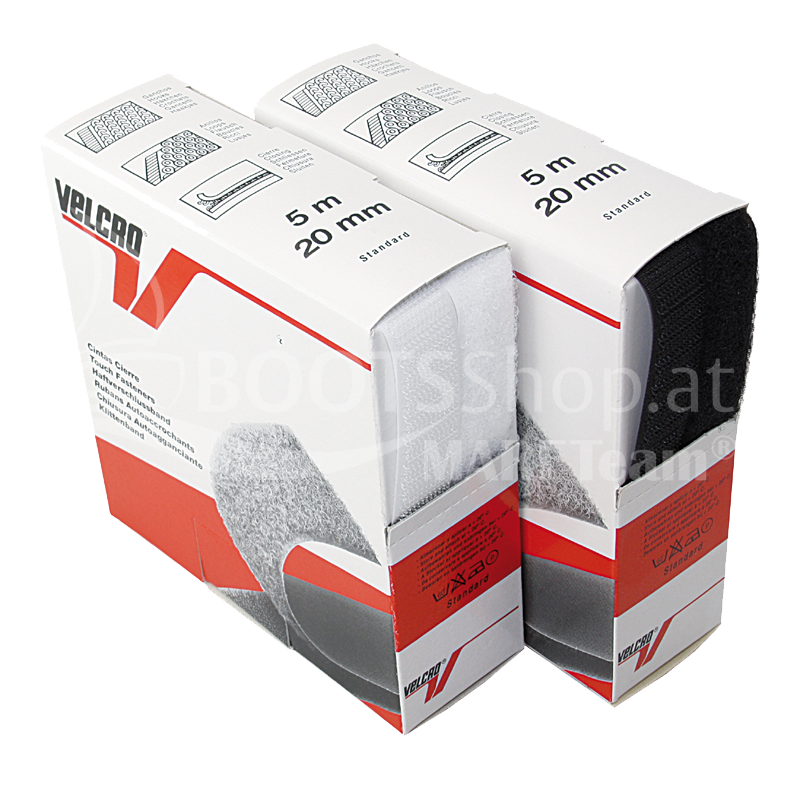 VELCRO® DISPENSER BOX - Klettband zum Aufnähen 20mm weiß & schwarz