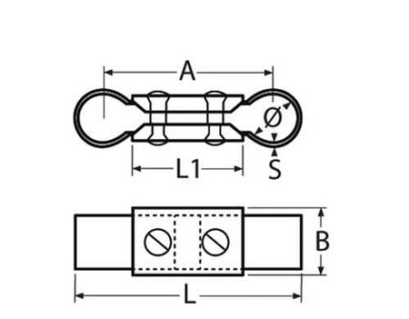Haltegriffverbinder Edelstahl A2 - Doppelschelle für 25mm Rohre