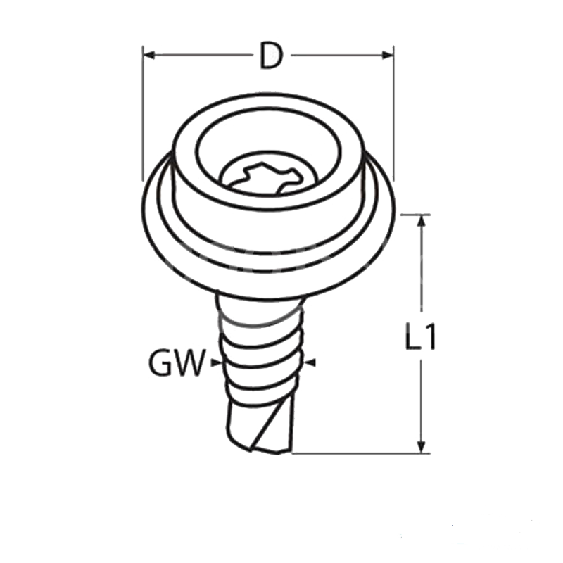 DOT DURABLE Edelstahlschraube 10301 - Selbstschneidendes Unterteil mit metrischem Gewinde