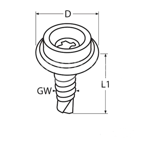 DOT Durable Unterteil mit Edelstahlschraube - Selbstschneidendes Gewinde