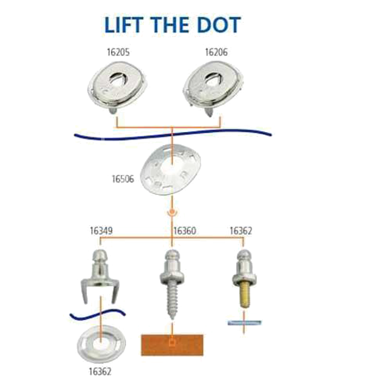 COMMON SENSE® DOT® Unterteile - Ösen und Gegenplatten Messing vernickelt