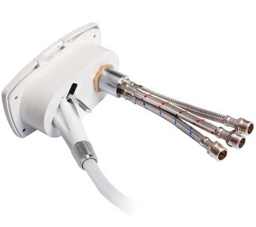 OSCULATI Duschbox mit Schlauch - PVC netzverstärkt oder Nylon weiß 2,5m/4m