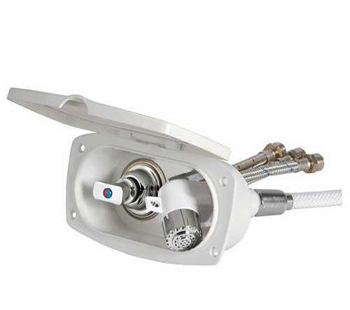 OSCULATI Duschbox mit Schlauch - PVC netzverstärkt oder Nylon weiß 2,5m/4m