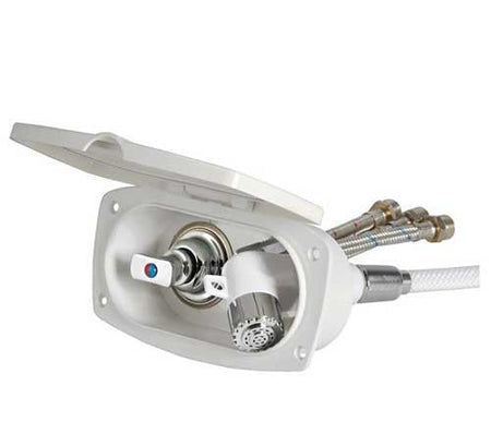 OSCULATI Duschbox mit Schlauch - PVC netzverstärkt oder Nylon weiß 2,5m/4m