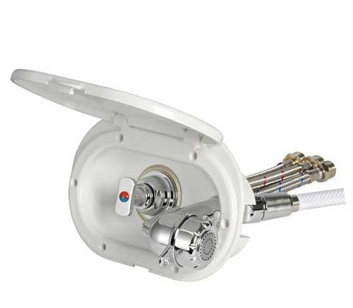 OSCULATI Duschbox Chrome mit Duschkopf und Schlauch