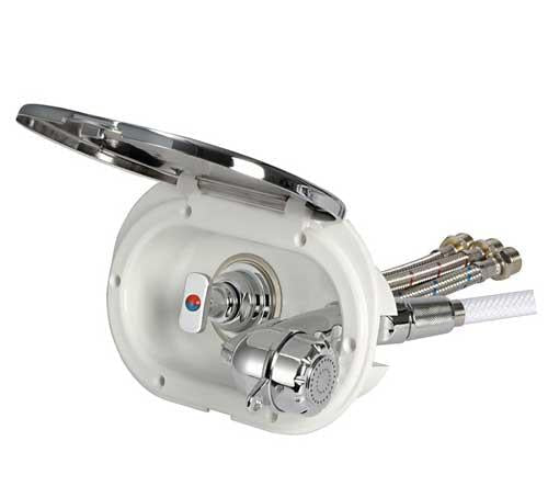 OSCULATI Duschbox Chrome mit Duschkopf und Schlauch