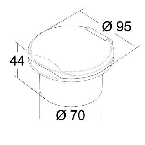 OSCULATI Einbaudusche mit PVC Schlauch netzverstärkt - weiß oder verchromt 4m