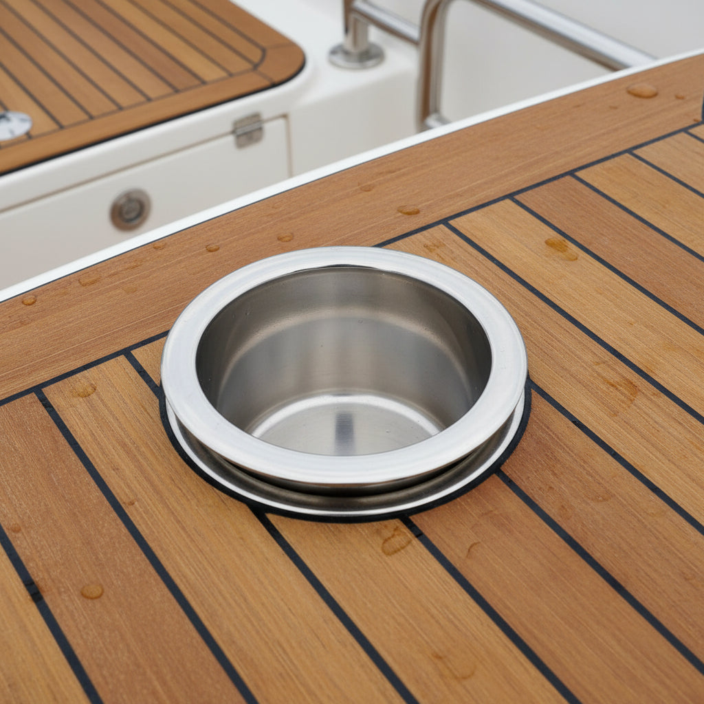 Einbau Becher- und Getränkehalter - Edelstahl ohne Wasserablauf