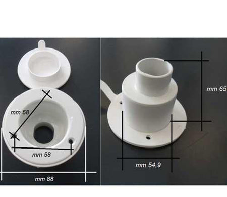 OSCULATI Einbaudusche weiß mit PVC Schlauch netzverstärkt - 2,5m oder 4m