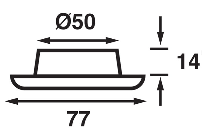 Einbau-Deckenleuchte LED 150 Lumen mit Schalter - Ø 55/77 mm