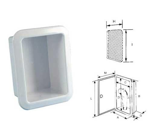 Duschbox Einbaugehäuse weiß 191 x 145 mm aus Kunststoff