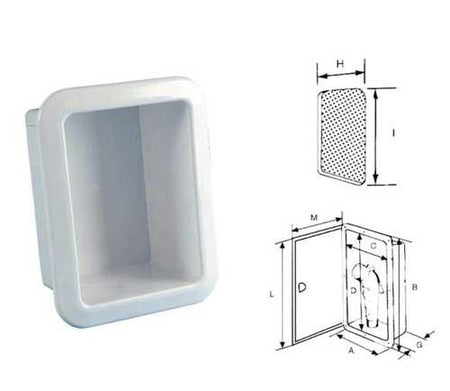 Duschbox Einbaugehäuse weiß 191 x 145 mm aus Kunststoff