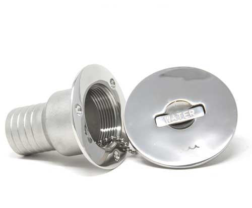 Tankeinfüllstutzen mit versenkbarem Griff Edelstahl A4-AISI 316 - Abfall/Waste