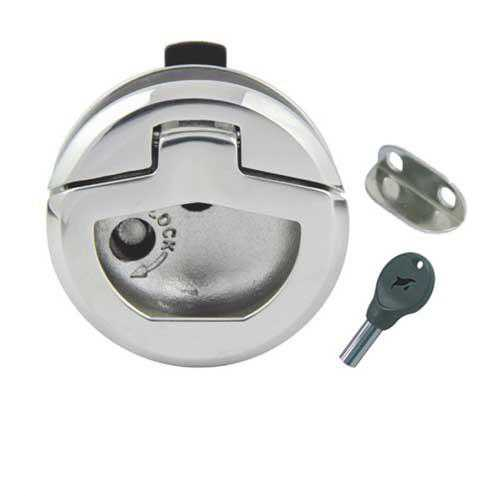 Edelstahl Schiebeverschluss mit Schloss A4 - AISI 316 - Klemmbereich 9-22 mm