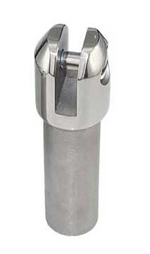 Biminibefestigung Edelstahl - Schwere Decksbefestigung mit herausnehmbarer Gabel Einsatz