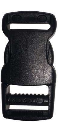 Steckschnalle aus Nylon - ergonomischer Verschluss 25mm Schwarz