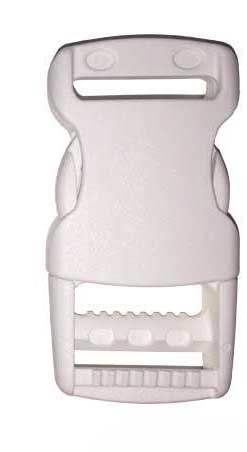 Steckschnalle aus Nylon - ergonomischer Verschluss 25mm Weiß