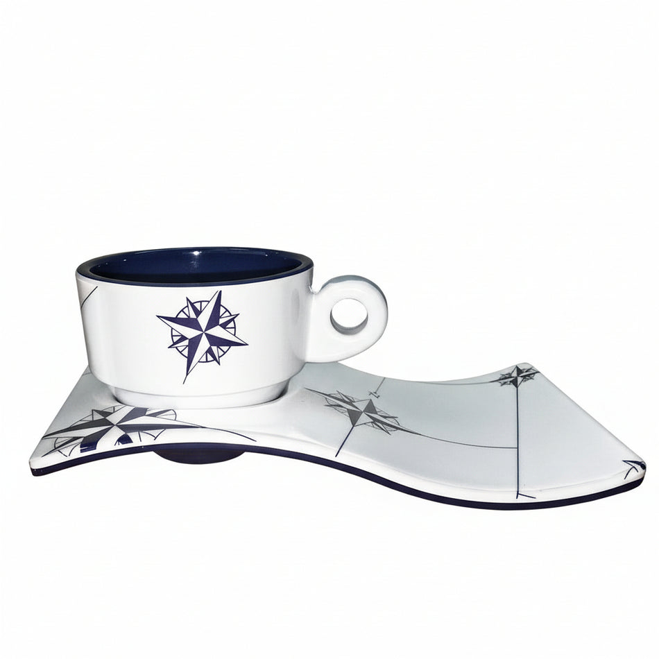 Marine Business Northwind Kaffeetassen 6er Set - Melamin Espressotassen mit Untertassen