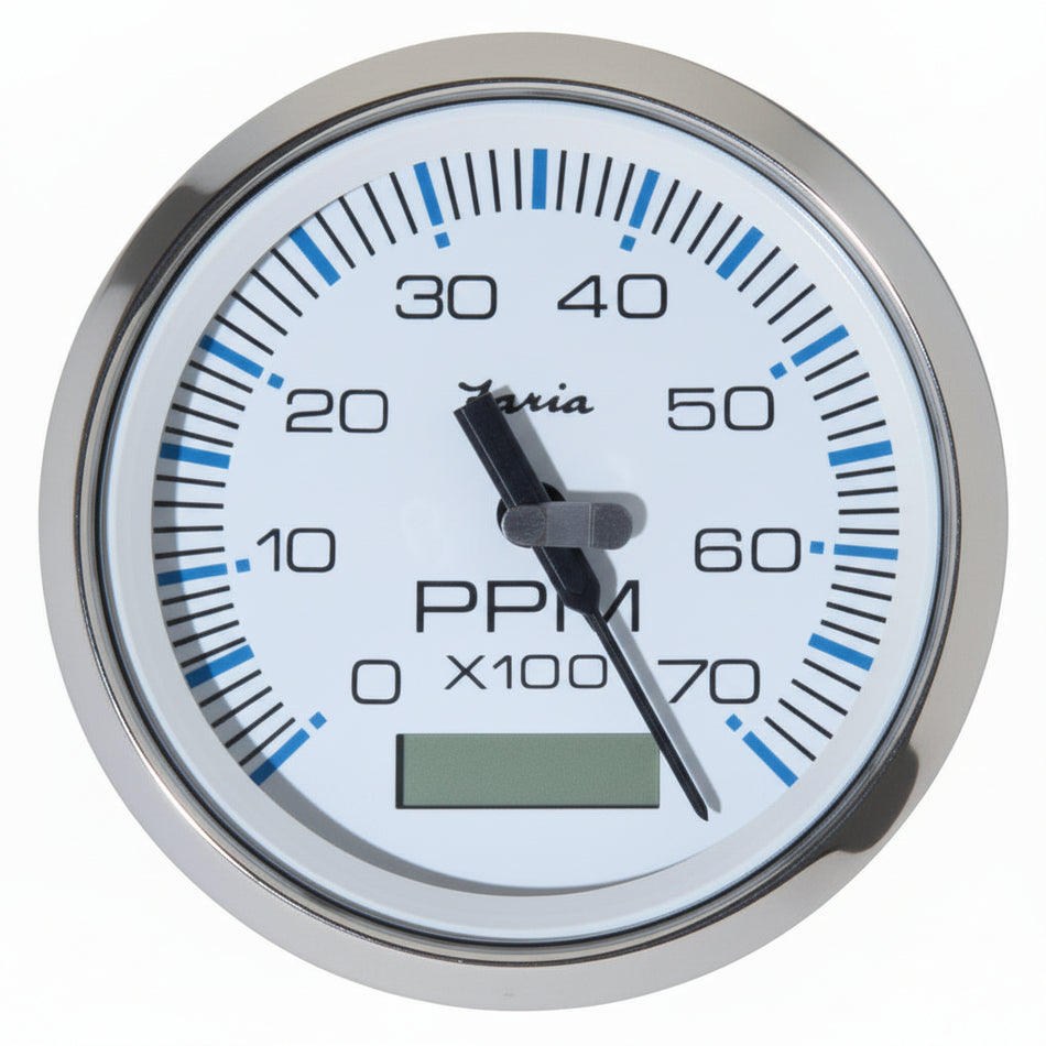 Faria Drehzahlmesser 0-7000 Serie Chesapeake White 85mm 12V mit Betriebsstundenzähler - FM33840