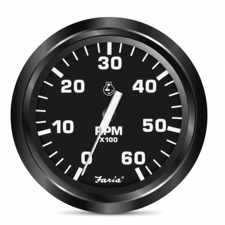 Faria Drehzahlmesser 0-6000 Serie Euro Black 85mm 12V Innenborder - FM32804