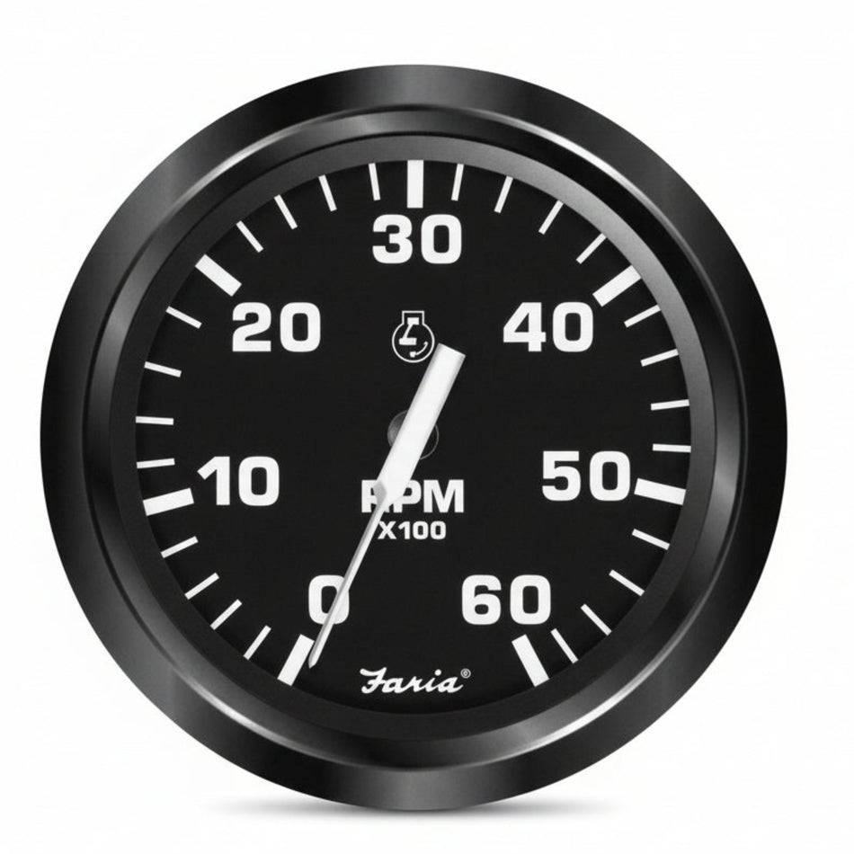 Faria Drehzahlmesser 0-6000 Serie Euro Black 85mm 12V Innenborder - FM32804