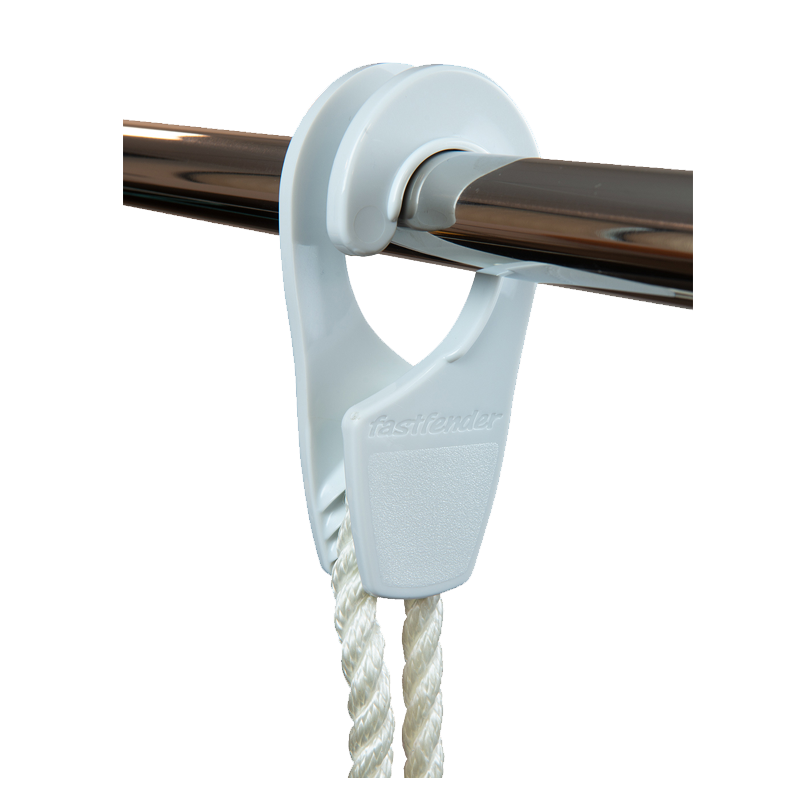 Fenderhalter Fastfender - Revolutionäres Anlegen leicht gemacht Weiß Rohrreling 25 mm
