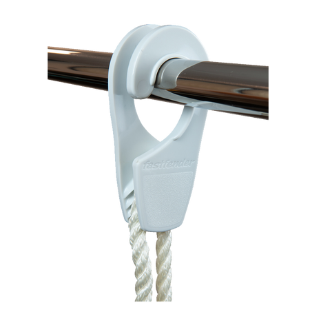 Fenderhalter Fastfender - Revolutionäres Anlegen leicht gemacht Weiß Rohrreling 25 mm
