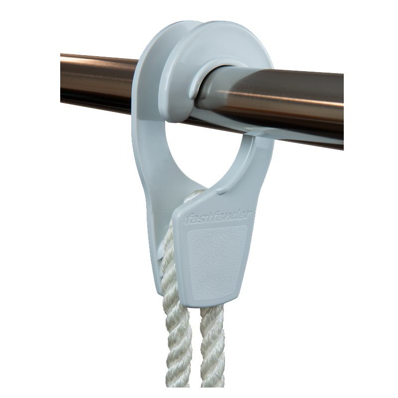 Fenderhalter Fastfender - Revolutionäres Anlegen leicht gemacht Weiß Rohrreling 32 mm