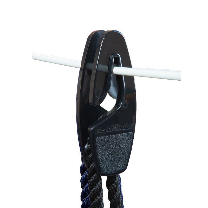 Fenderhalter Fastfender - Revolutionäres Anlegen leicht gemacht Schwarz Relingsdraht bis 8 mm