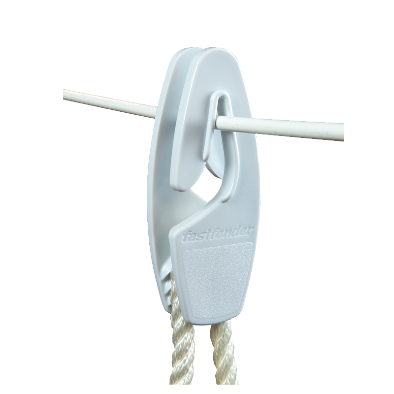 Fenderhalter Fastfender - Revolutionäres Anlegen leicht gemacht Weiß Relingsdraht bis 8 mm