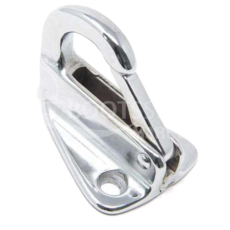 Fenderhaken HAKEN1 - Messing verchromt mit Federriegel